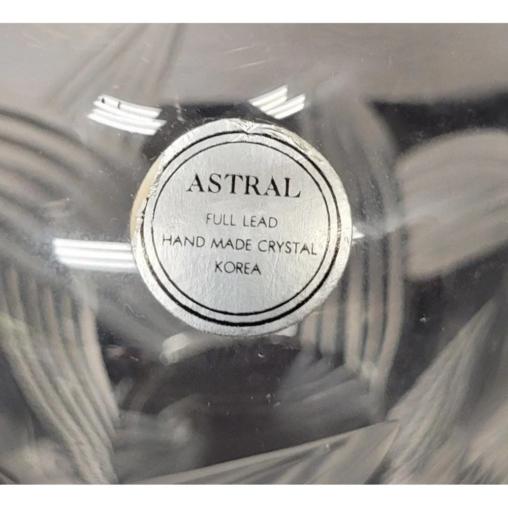 Astral Full Lead Handmade Crystal Vase Carafe Clear Leaf Cut Design